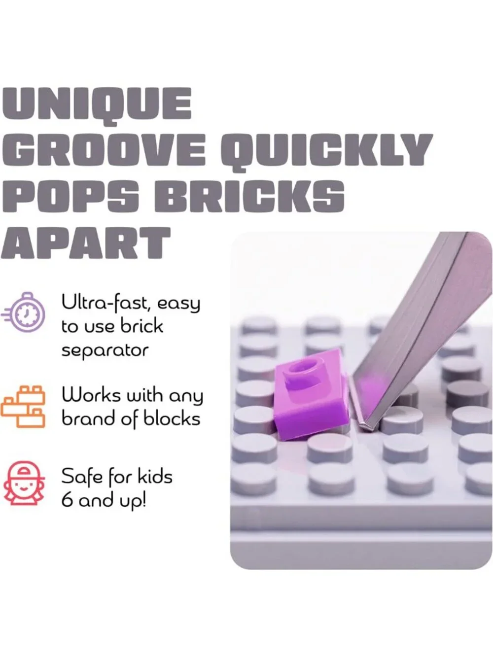 Set of 4 Colorful Brick Separator Tools | Essential Brick Remover for All Ages